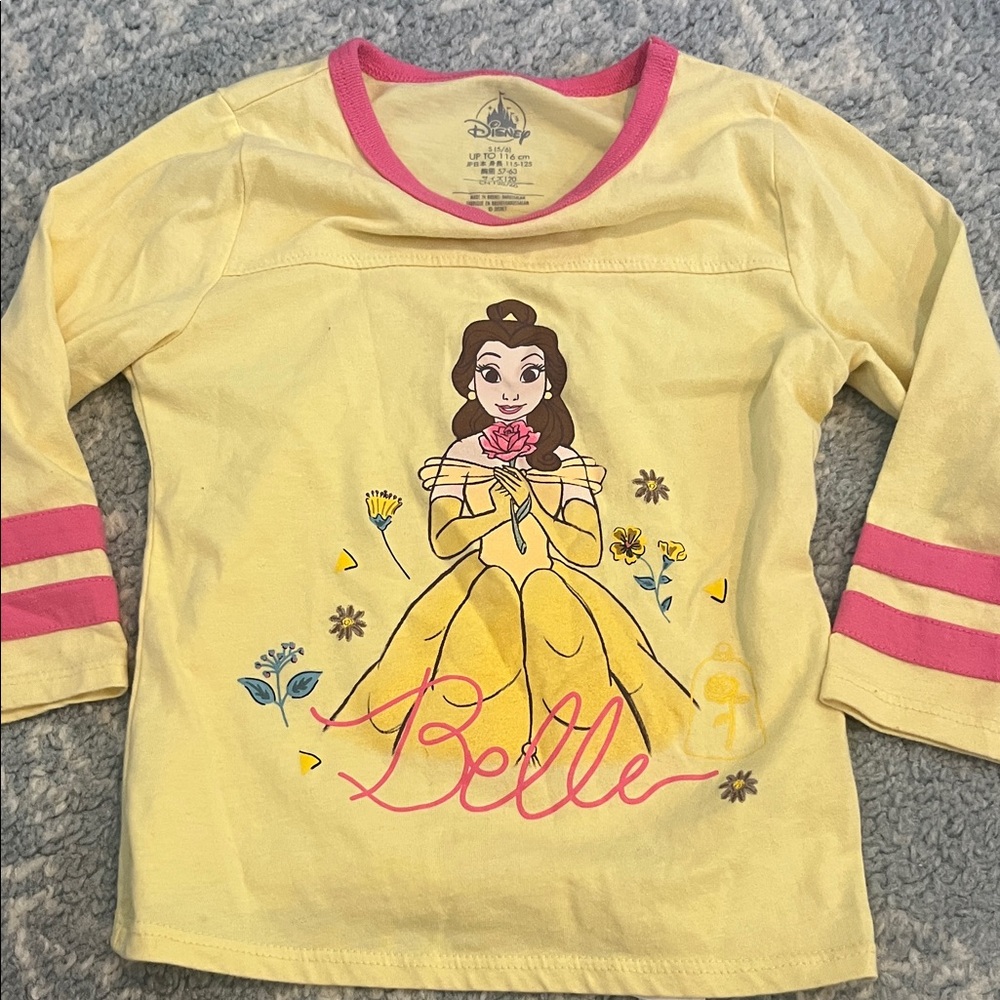 Disney Belle Yellow and Pink Long Sleeve Shirt
